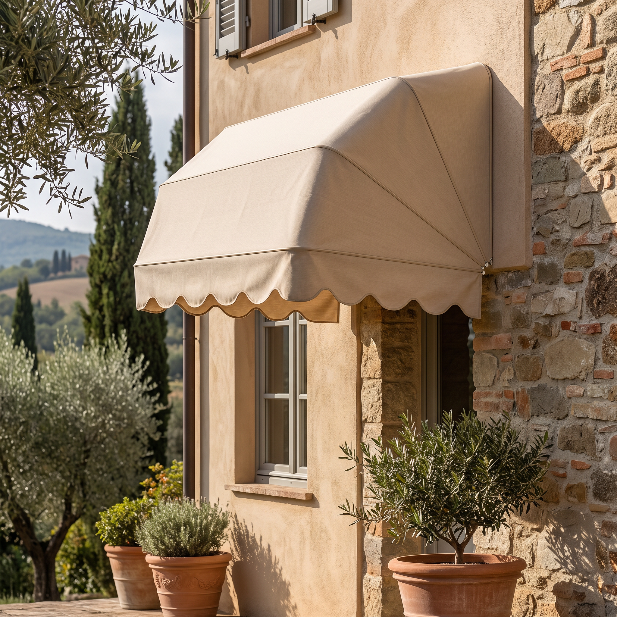 tenda a capottina per balcone, porta finastra